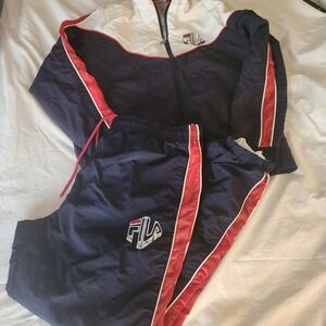 Fila Tracksuit Large Logo Jacket Medium Pants Large Retro Colorblock Classic